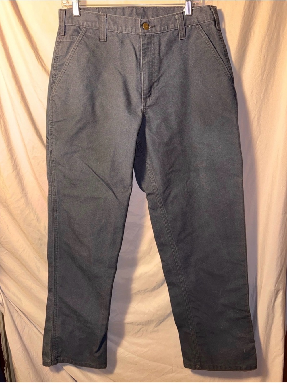 Carhartt 383-20 Mens 31x30 Navy Dungaree Carpenter Utility Work Pants Rental - Picture 3 of 8